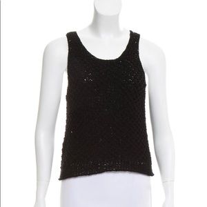 SOLD Black Rag & Bone open knit sleeveless top size S